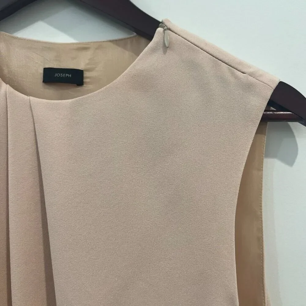 Joseph Cream Draped Sleeveless Midi Dress Size S Elegant Minimalist Designer - Picture 8 of 8